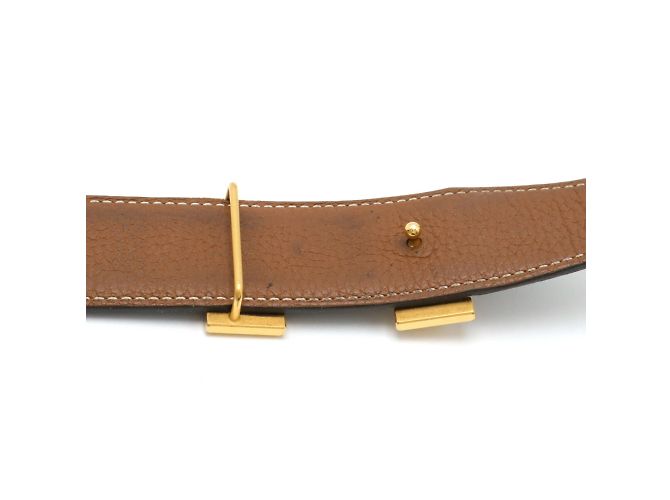Hermès Hermes H Guilloché Constance Reversible Leather Belt Brown Black - view 5