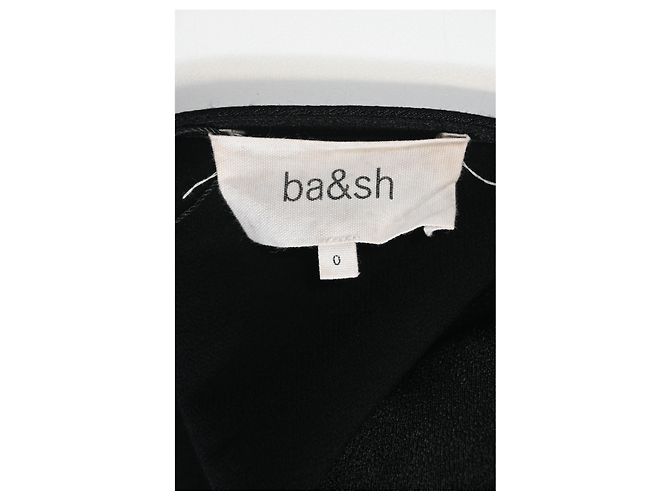 Abito mini con scollo a barca e schiena scoperta Ba&Sh in satin nero - vista 10