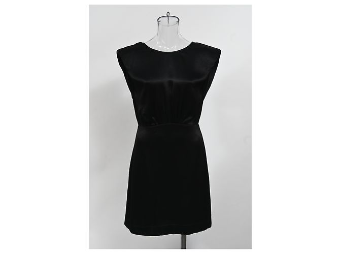 Abito mini con scollo a barca e schiena scoperta Ba&Sh in satin nero - vista 7