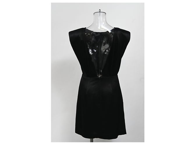 Abito mini con scollo a barca e schiena scoperta Ba&Sh in satin nero - vista 9