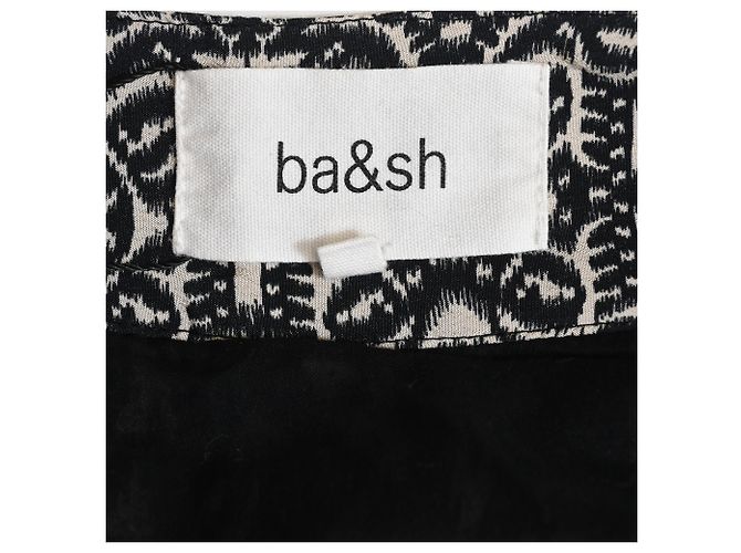 Falda mini con efecto envolvente impresa Ba&Sh Iliade en viscosa negra y blanca Multicolor - vista 4