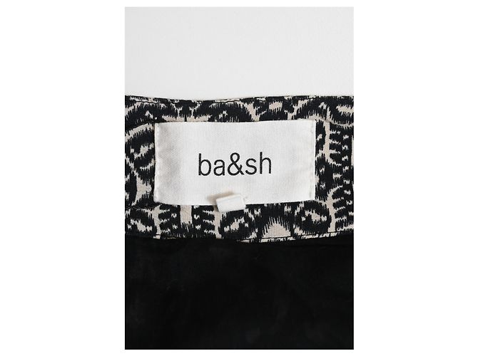 Falda mini con efecto envolvente impresa Ba&Sh Iliade en viscosa negra y blanca Multicolor - vista 8