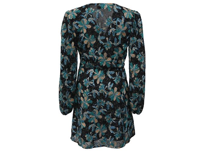 Sandro Paris besticktes Mini-Kleid mit langen Ärmeln aus mehrfarbigem Polyester Mehrfarben - Ansicht 3