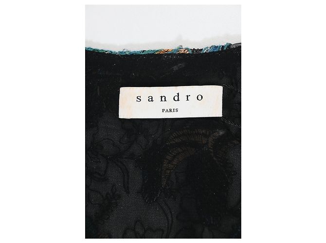 Sandro Paris besticktes Mini-Kleid mit langen Ärmeln aus mehrfarbigem Polyester Mehrfarben - Ansicht 9