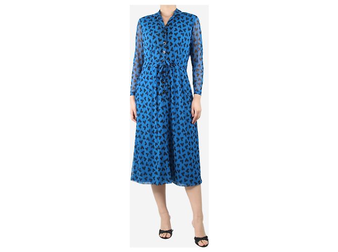 Anne Klein Vestido midi estampado azul - talla S - vista 3