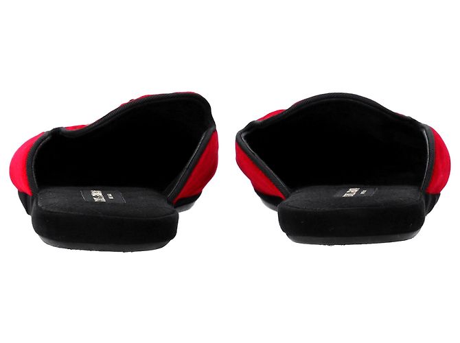 Mule piatte ricamate Dolce & Gabbana in velluto rosso - vista 11