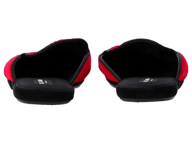 Mule piatte ricamate Dolce & Gabbana in velluto rosso - vista 2