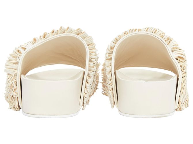 Sandali con piattaforma in pelle beige con frange Jil Sander - Ansicht 5