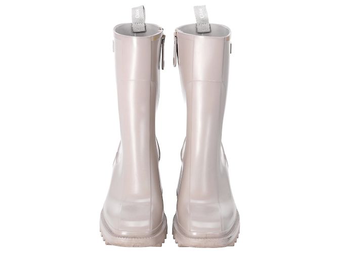 Botas de lluvia Chloé Betty en goma nude Castaño Carne - vista 10