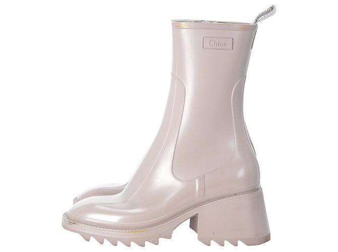 Botas de lluvia Chloé Betty en goma nude Castaño Carne - vista 2