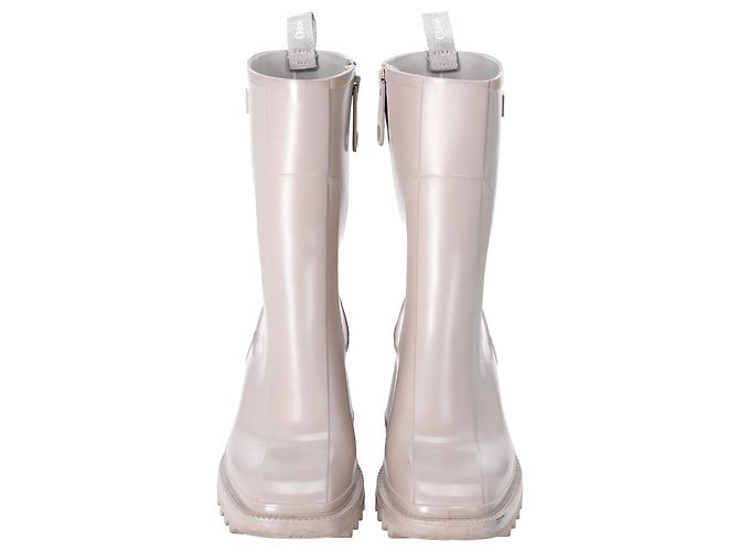 Botas de lluvia Chloé Betty en goma nude Castaño Carne - vista 3