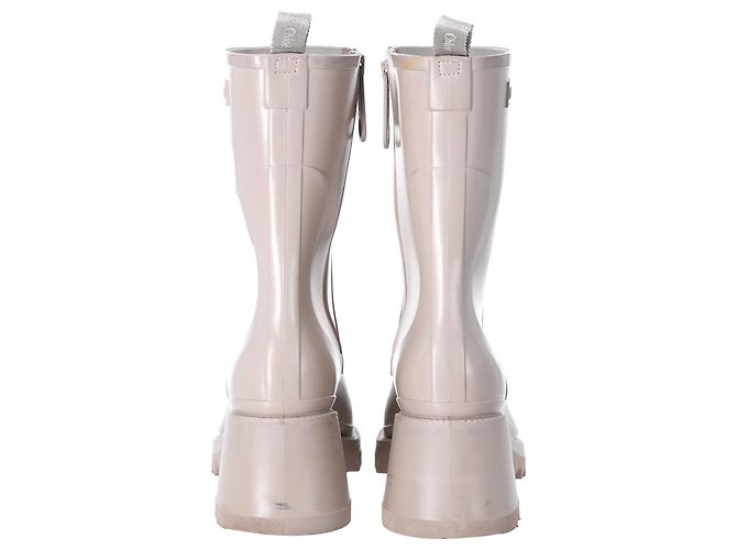 Botas de lluvia Chloé Betty en goma nude Castaño Carne - vista 4