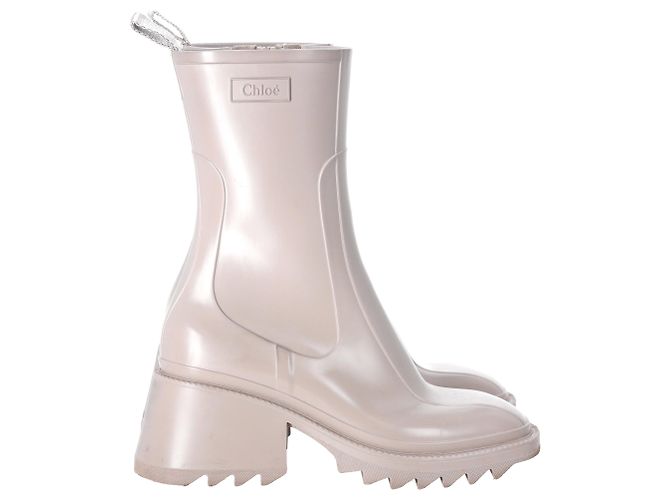 Botas de lluvia Chloé Betty en goma nude Castaño Carne - vista 8