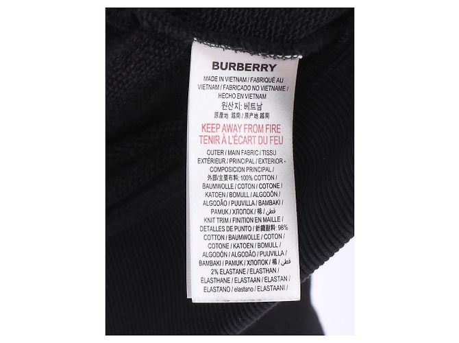 Burberry Aubree Logo Kapuzenpullover mit Reißverschluss aus schwarzer Baumwolle - Ansicht 12