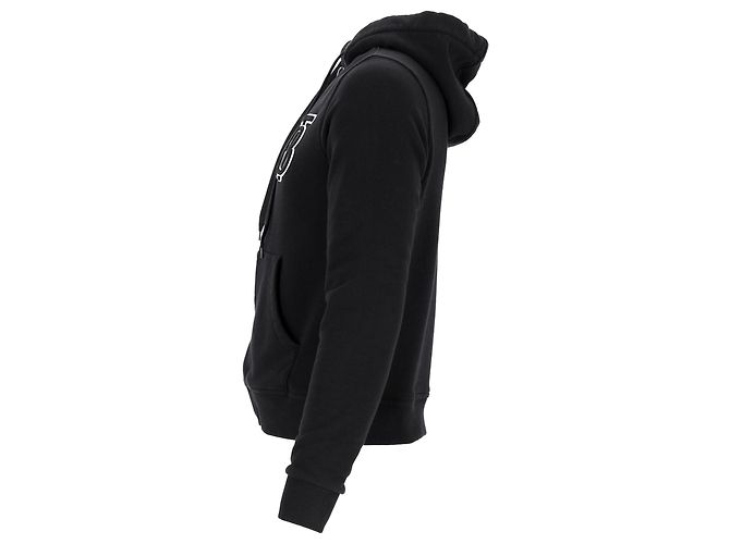 Burberry Aubree Logo Kapuzenpullover mit Reißverschluss aus schwarzer Baumwolle - Ansicht 2