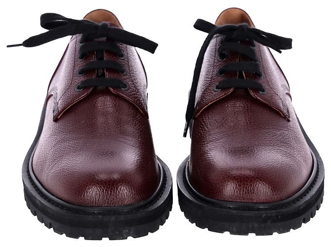 Scarpe Derby stringate Dries Van Noten in pelle bordeaux - vista 3