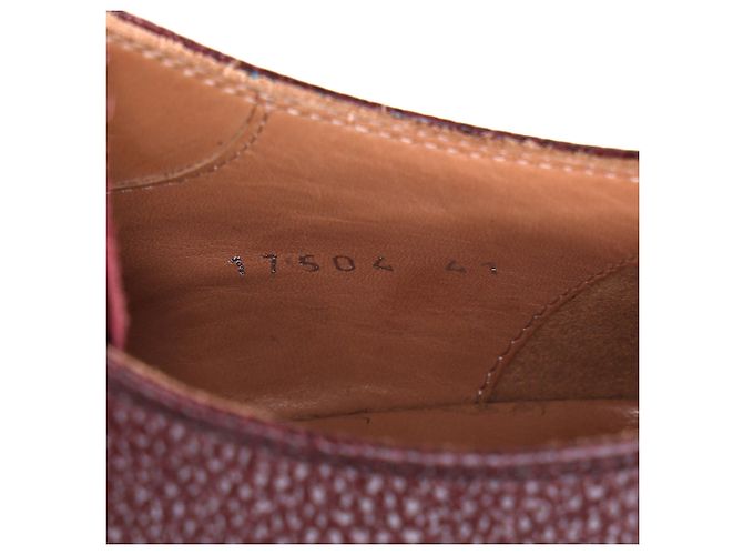 Scarpe Derby stringate Dries Van Noten in pelle bordeaux - vista 7