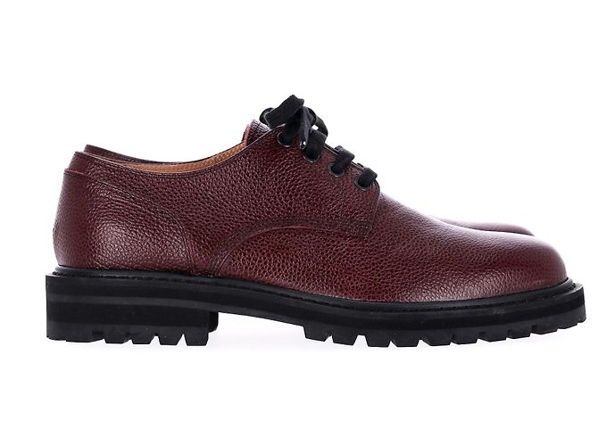 Scarpe Derby stringate Dries Van Noten in pelle bordeaux - vista 9