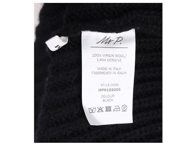 Autre Marque Hr. P. Strickpullover mit Rollkragen aus schwarzer Wolle - Ansicht 10