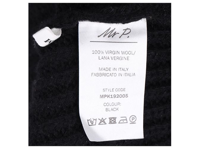 Autre Marque Hr. P. Strickpullover mit Rollkragen aus schwarzer Wolle - Ansicht 5