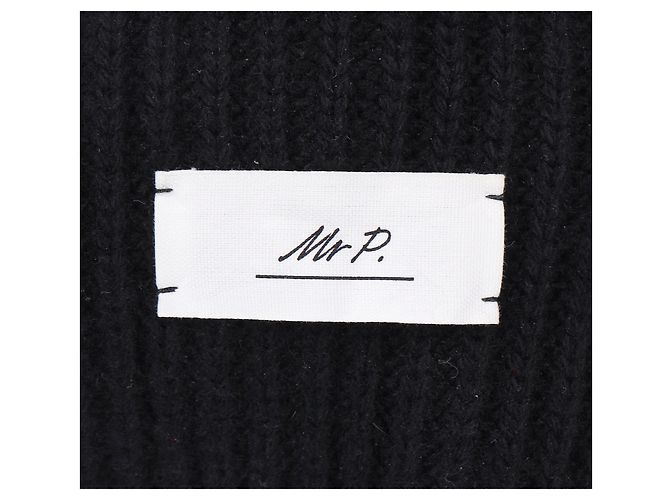 Autre Marque Hr. P. Strickpullover mit Rollkragen aus schwarzer Wolle - Ansicht 9