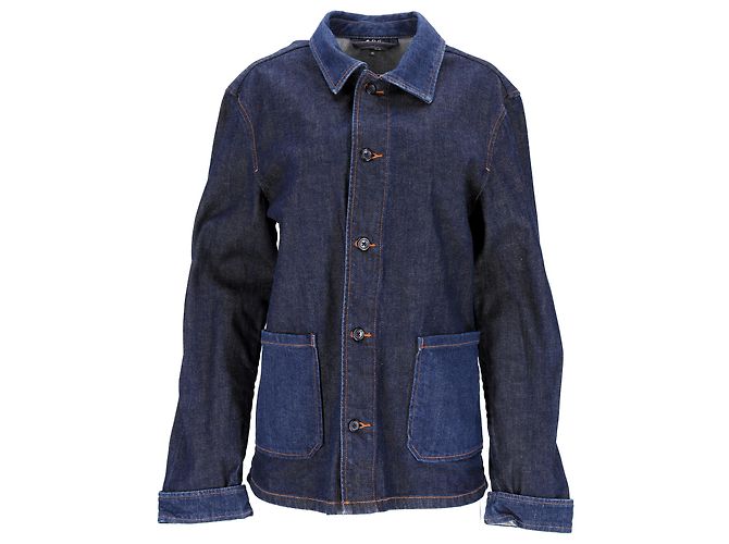 Apc Chaqueta Chore de Botones A.P.C. con Bolsillos en Denim de Algodón Azul - vista 7