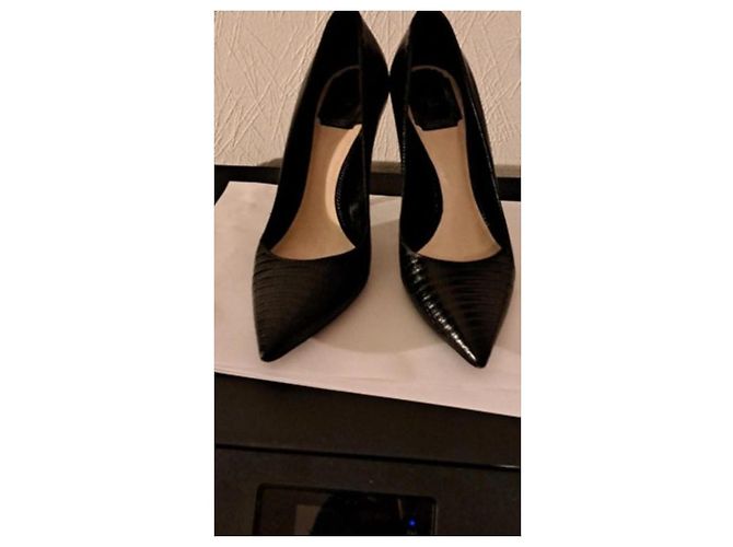 Décolleté Christian Dior in pelle nera 10,5 cm Nero - vista 3