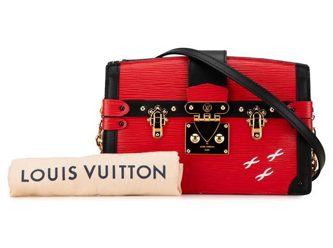 Borsa Clutch Epi Trunk di Louis Vuitton Nero Rosso - vista 7