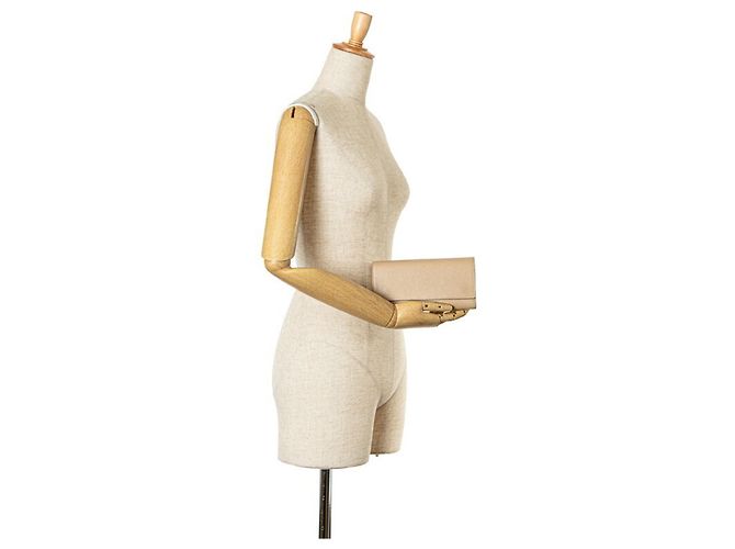 Céline Portafoglio grande a soffietto Celine in pelle beige - vista 10