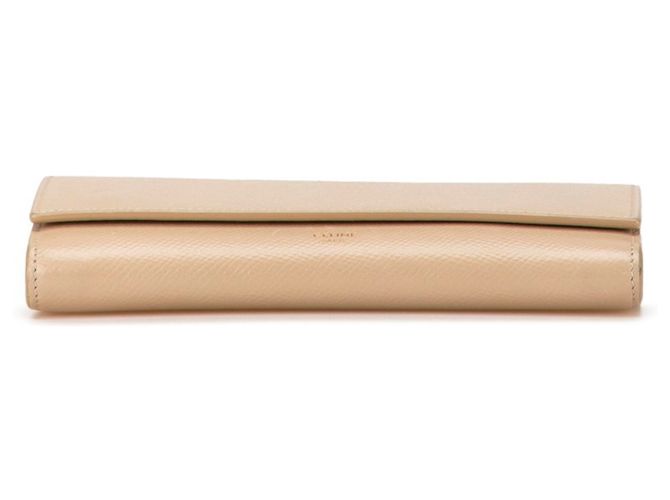 Céline Portafoglio grande a soffietto Celine in pelle beige - vista 3