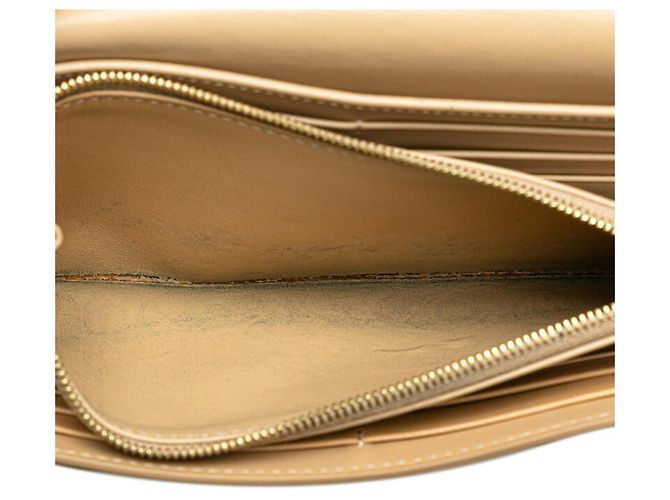 Céline Portafoglio grande a soffietto Celine in pelle beige - vista 4