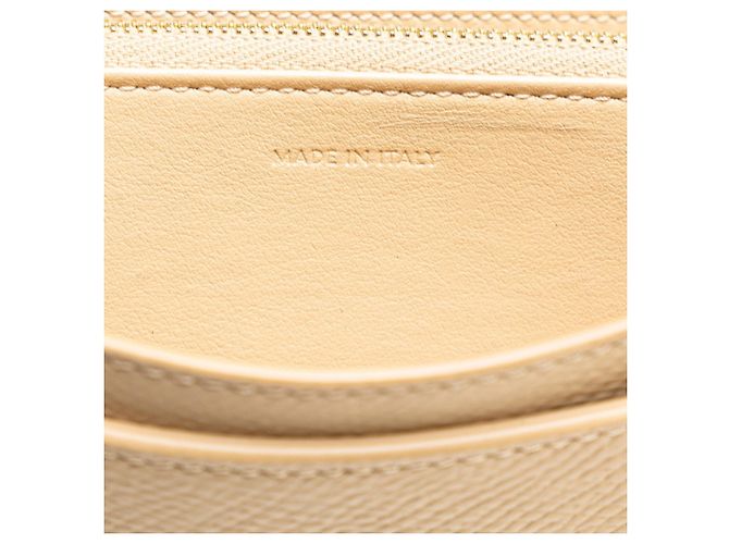 Céline Portafoglio grande a soffietto Celine in pelle beige - vista 8