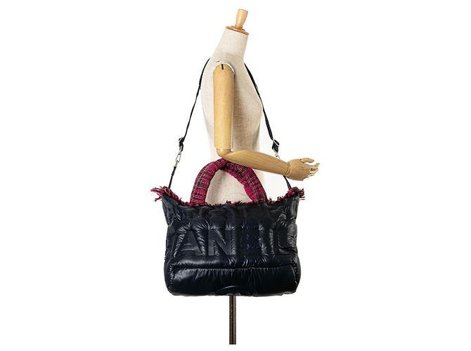 Borsa Chanel Doudone Coconneige Rosa Blu navy - vista 7