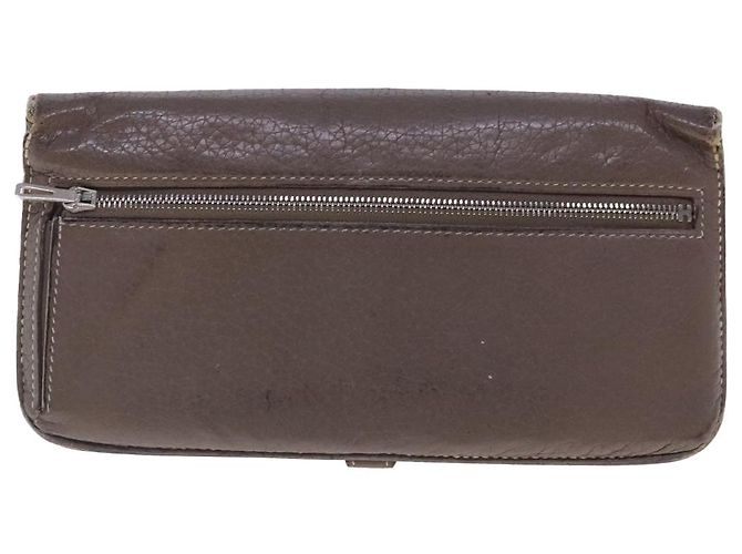 Hermès HERMES Dogon Long Long Wallet Pelle Marrone Auth bs18715 - vista 2