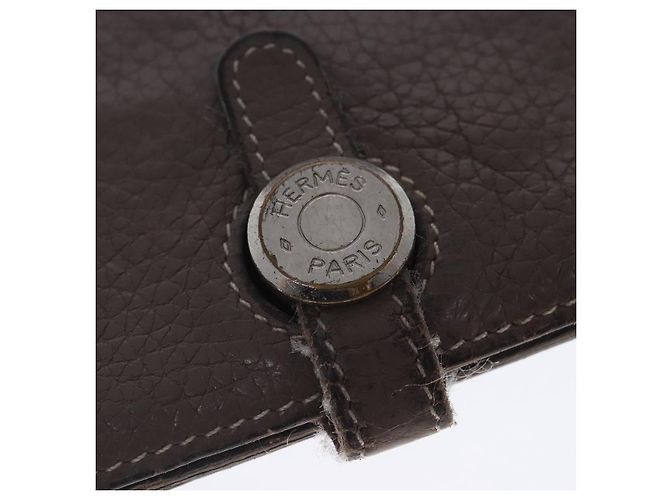 Hermès HERMES Dogon Long Long Wallet Pelle Marrone Auth bs18715 - vista 9