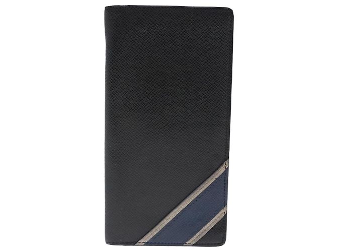 LOUIS VUITTON Taiga Brazza Portafoglio Lungo Ardoise M64012 Auth bs18707 Grigio - vista 13
