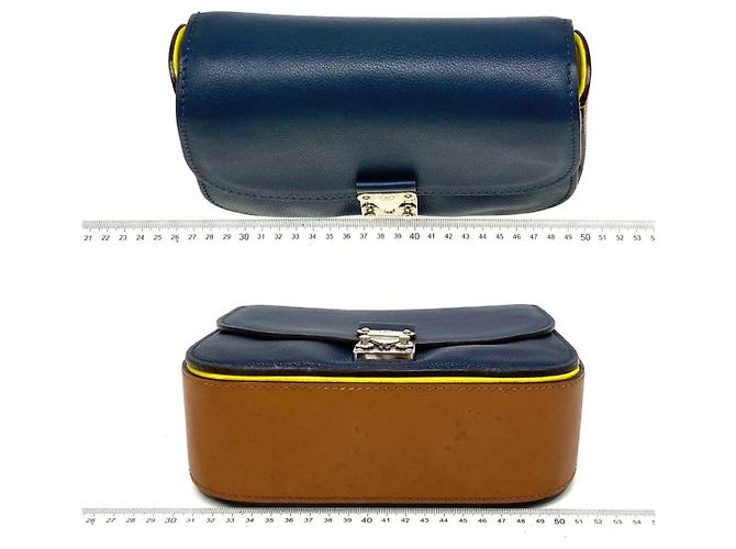 Louis Vuitton Borsa in pelle Vivienne S Rock Marrone Blu Giallo - vista 3