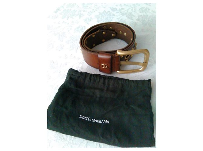 Dolce & Gabbana DOLCE&GABBANA LEDERGÜRTEL MIT Nieten. Braun - Ansicht 10