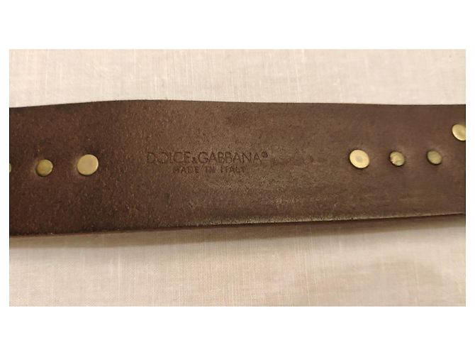 Dolce & Gabbana DOLCE&GABBANA LEDERGÜRTEL MIT Nieten. Braun - Ansicht 4
