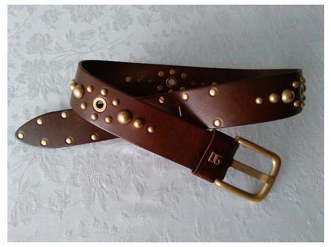 Dolce & Gabbana DOLCE&GABBANA LEDERGÜRTEL MIT Nieten. Braun - Ansicht 9