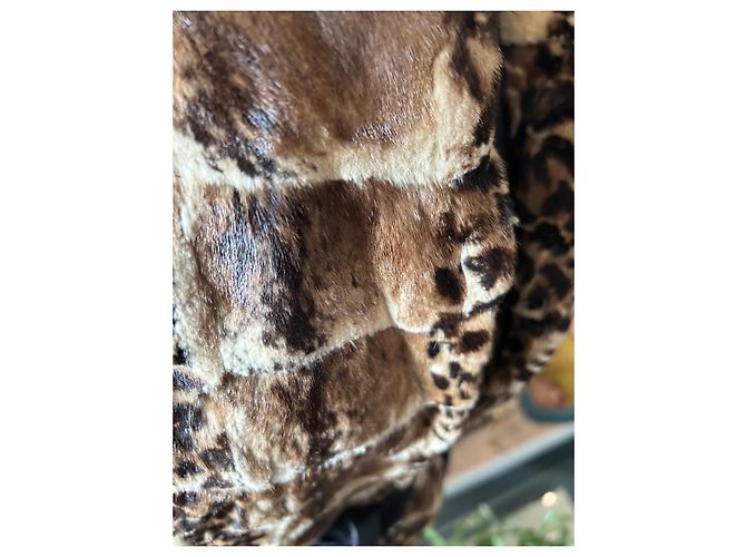 Autre Marque Chaqueta de piel Demmy con cuello de cuero marrón - vista 11