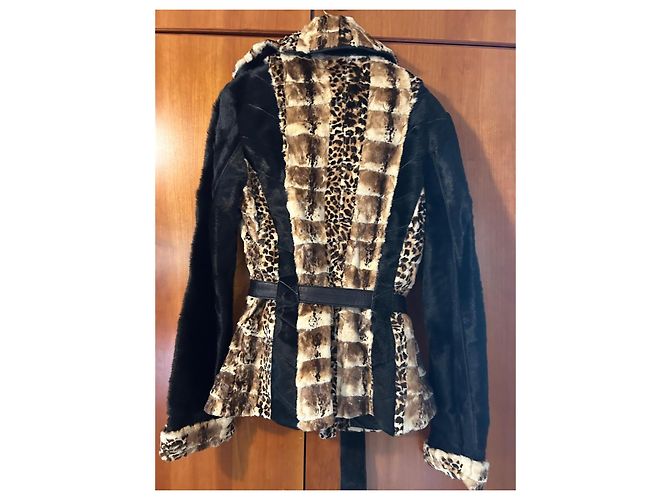Autre Marque Chaqueta de piel Demmy con cuello de cuero marrón - vista 6