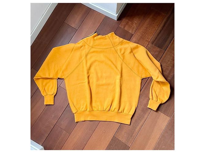 Sweatshirt Sonia Rykiel en coton jaune avec broderie dorée Noir Argenté - vue 3