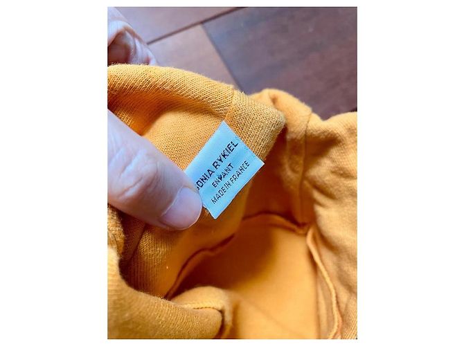 Sweatshirt Sonia Rykiel en coton jaune avec broderie dorée Noir Argenté - vue 7