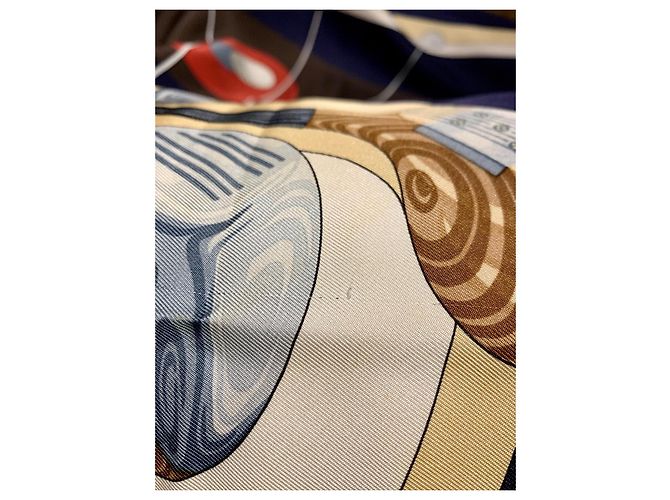 Foulard Hermès Swing in seta blu navy - vista 4