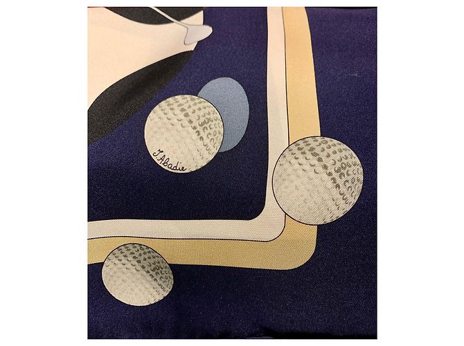 Foulard Hermès Swing in seta blu navy - vista 7