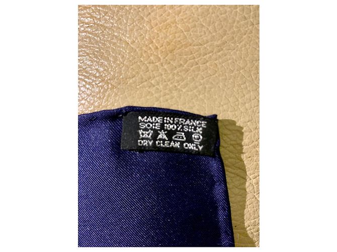 Foulard Hermès Swing in seta blu navy - vista 9