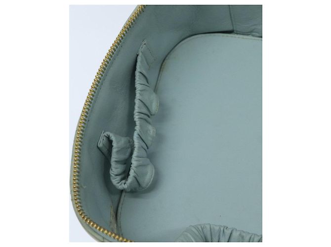 CHANEL Matelassé Vanity Pouch Cosmetico in Pelle di Agnello Blu Oro CC Auth yk15445 D'oro - vista 21
