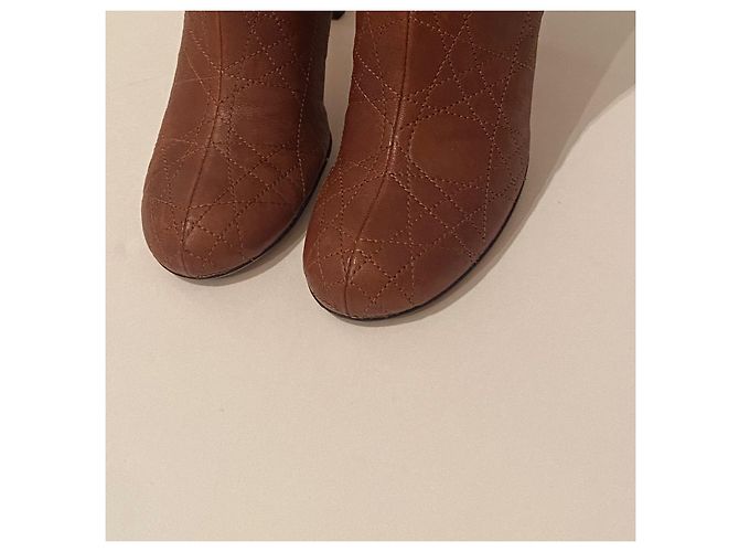 Botas Christian Dior Cannage de piel de ternera Camello - vista 4