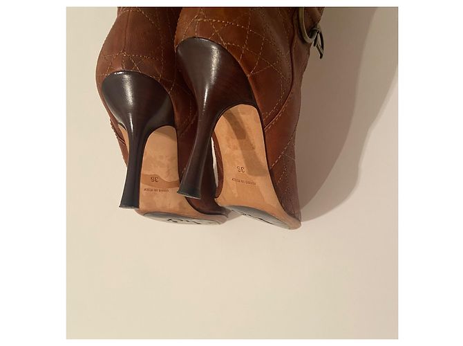 Botas Christian Dior Cannage de piel de ternera Camello - vista 5